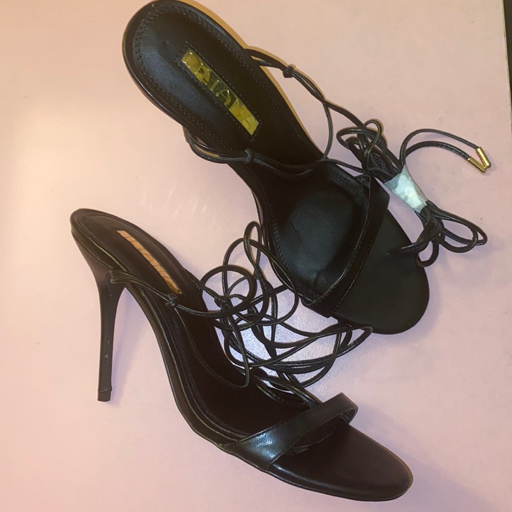 Brand New Black Lace up strappy heels